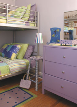 Patterns and color completely transform this kid's room.