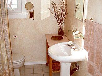 bathroom after staging by Six Elements Inc.